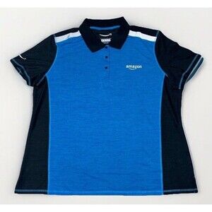 Amazon Uniform Women’s Active Polo SS Blue Logo Reflective XL Luly Yang